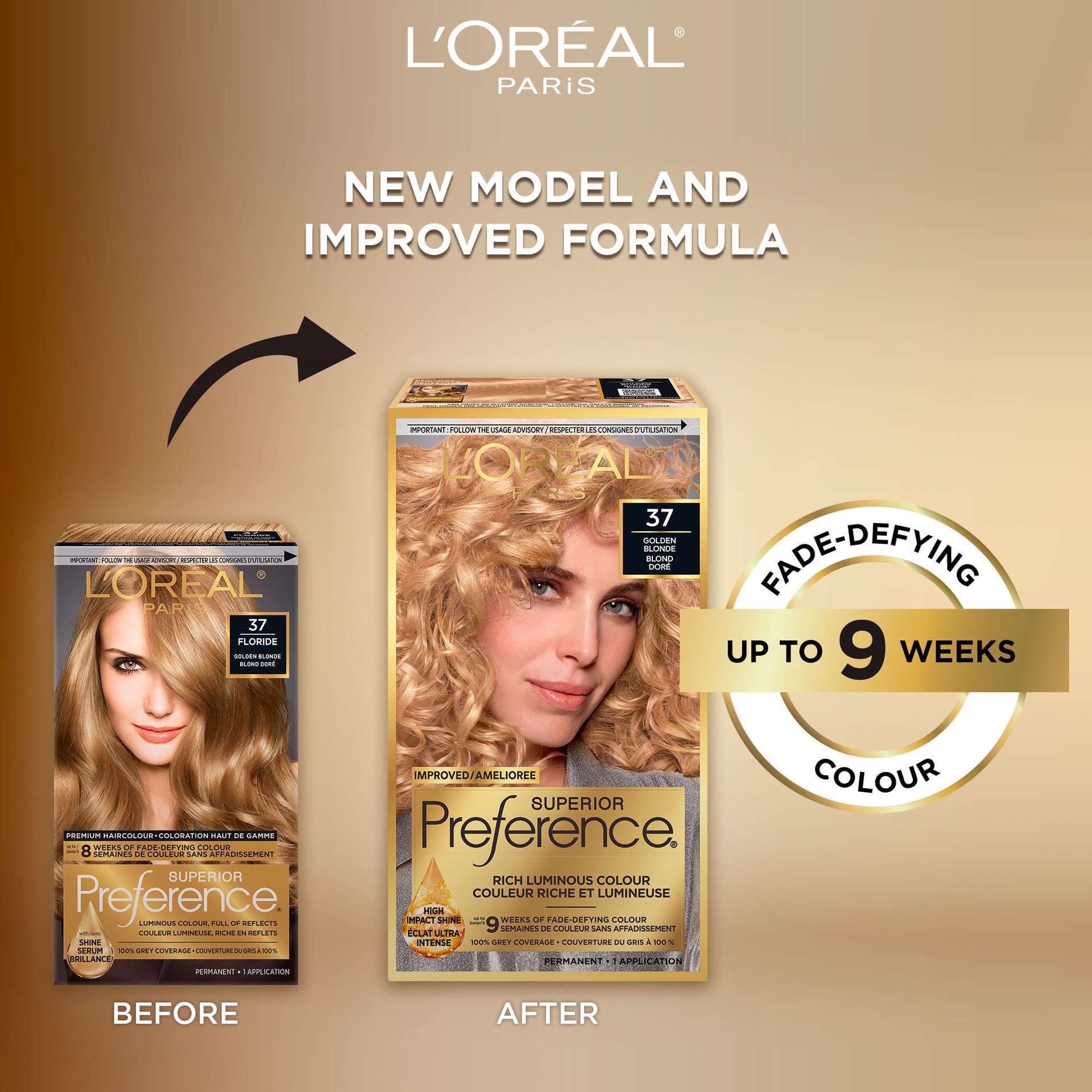 Old and new packaging of Superior Preference showcasing the new and improved formula